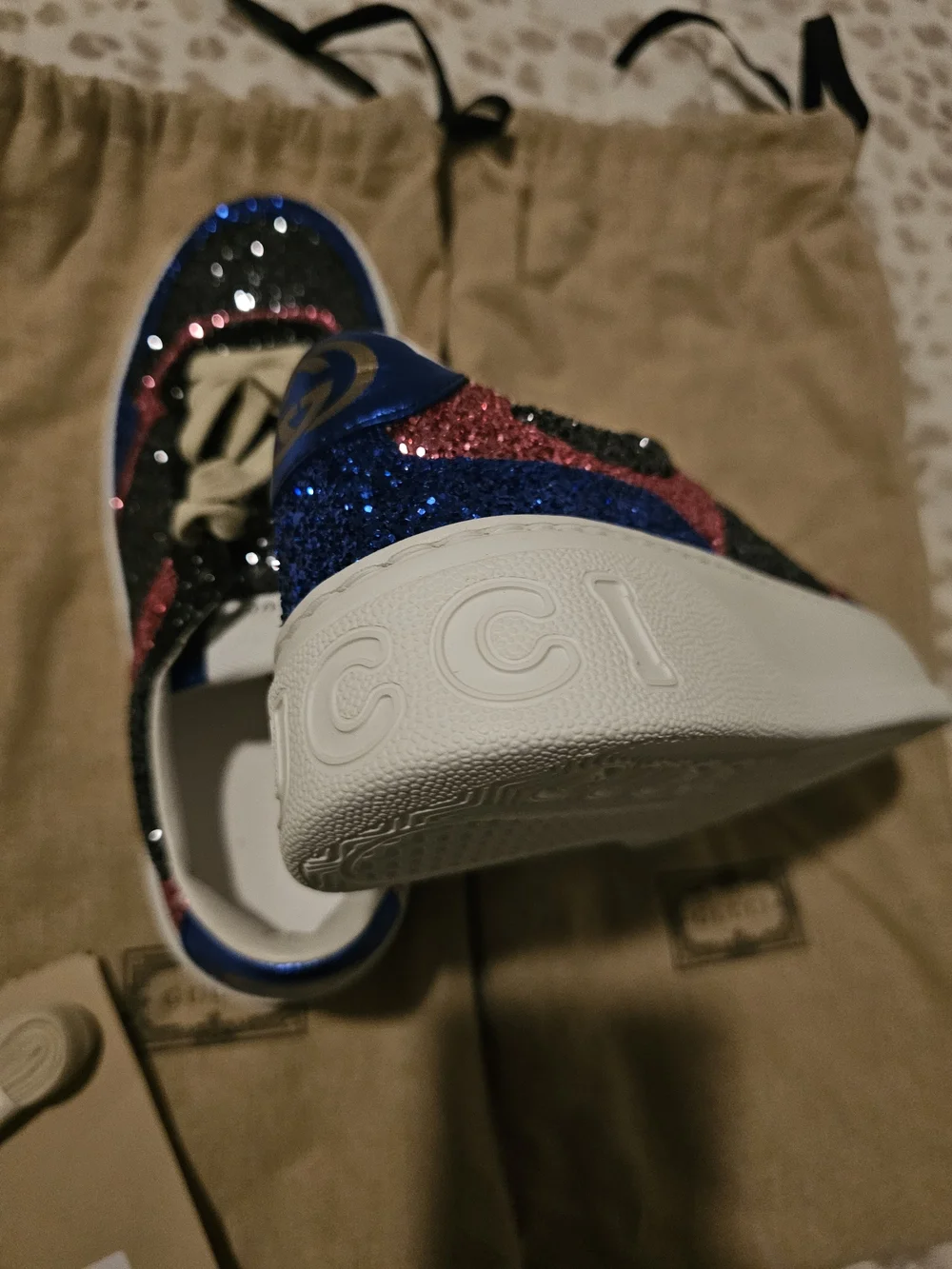 Gucci Glitter Platform Sneakers